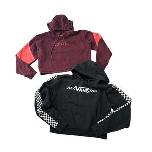 2 Vans Crop Hoodies Black and Burgundy size small